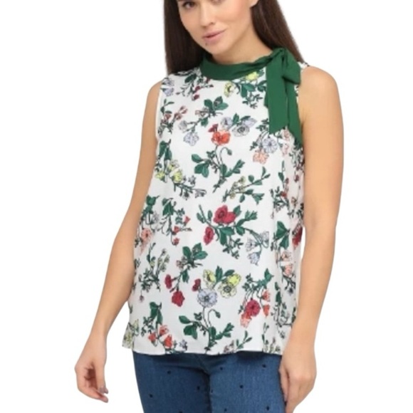 🌹ANN TAYLOR PETITE BEAUTIFUL FLORAL BLOUSE - Picture 1 of 9